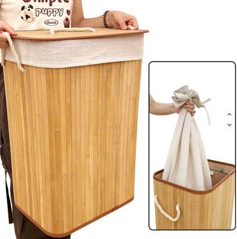 Kosz pojemnik bambusowy na pranie SN7081