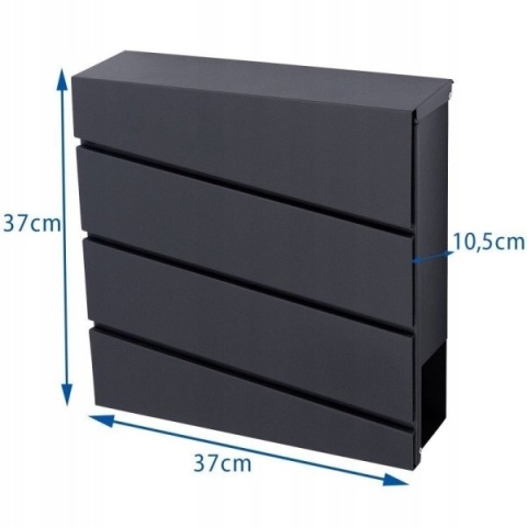 Skrzynka pocztowa na listy SN3645-2 Czarna