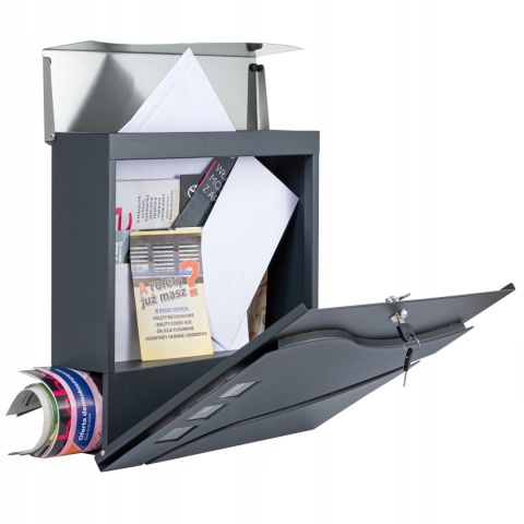 Skrzynka pocztowa na listy SN3686-1 Antracyt + Stal Nierdzewna