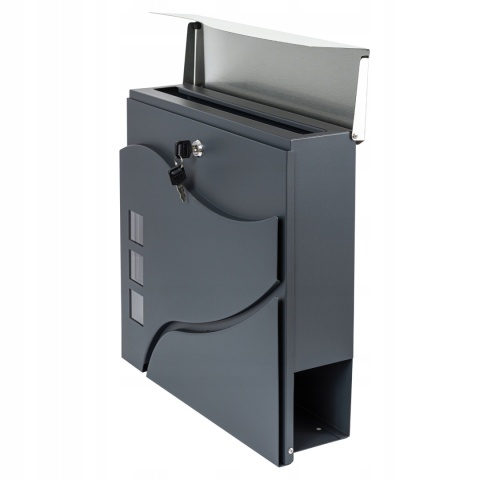 Skrzynka pocztowa na listy SN3686-1 Antracyt + Stal Nierdzewna