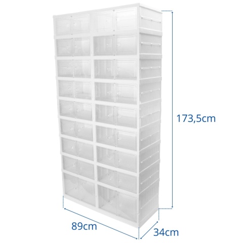 18x Pudełko pojemnik organizer szafka regał stojak na buty obuwie z klapą SN7093