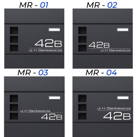 Skrzynka pocztowa na listy z adresem SN3676-1-D