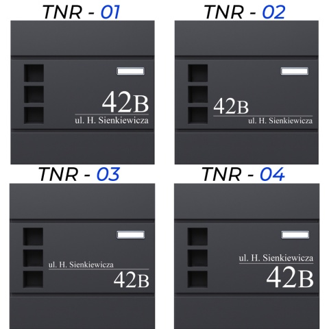 Skrzynka pocztowa na listy z adresem SN3676-1-D