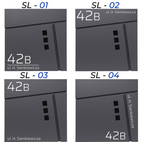 Skrzynka pocztowa na listy z adresem SN3681-1-D