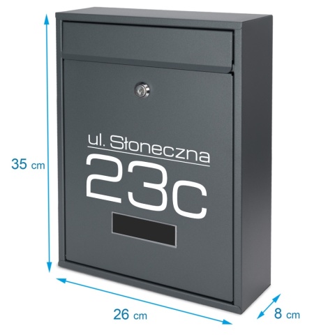 Skrzynka pocztowa na listy z adresem SN3664-7-D