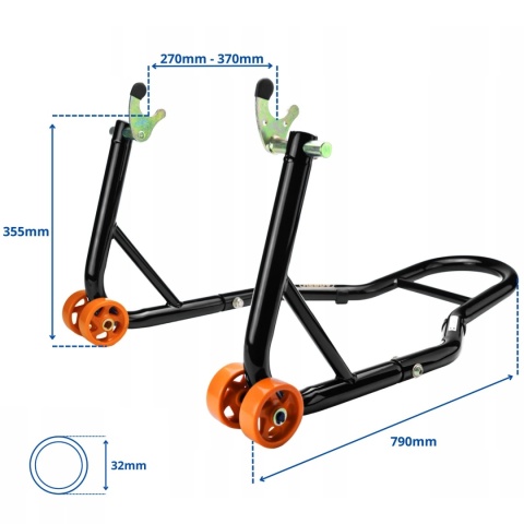 Stojak podnośnik motocyklowy na pod tył rolki V + przód widelec zestaw 2szt. SN1705
