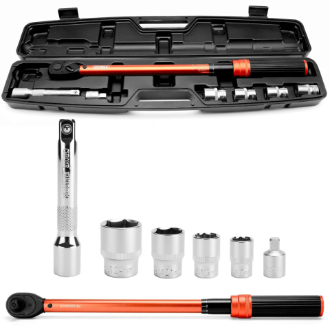 Klucz dynamometryczny do kół 1/2" 40-220 Nm z nasadkami w walizce SN1738 Klucz dynamometryczny do kół 1/2" 40-220 Nm z nasadkami w walizce SN1738