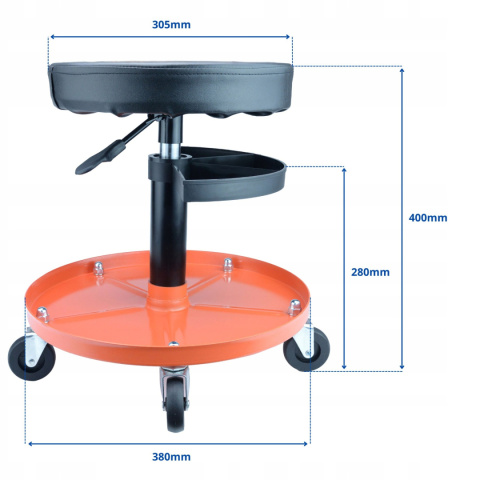Taboret warsztatowy stołek obrotowy siedzisko z półką 136 KG SN6713 Taboret warsztatowy stołek obrotowy siedzisko z półką 136 KG SN6713