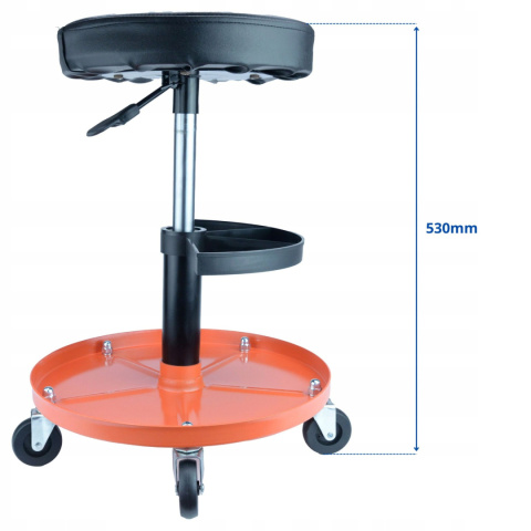 Taboret warsztatowy stołek obrotowy siedzisko z półką 136 KG SN6713 Taboret warsztatowy stołek obrotowy siedzisko z półką 136 KG SN6713